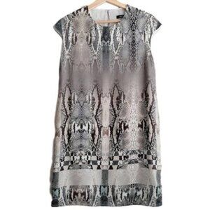 JUDITH & CHARLES Silk Shirt Mini Dress Snake Print Sz 4